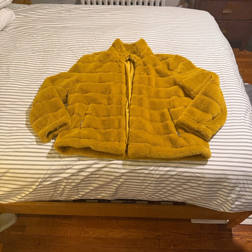 INC International Concepts Tan Faux Fur Jacket